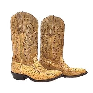 Corral Men's Ostrich Embroidery Western Boots sz 10.5 Western Cowboy Rodeo